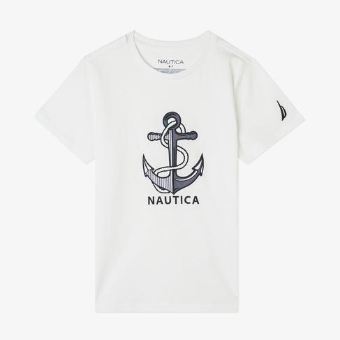  Nautica Erkek Çocuk Beyaz Standart Fit T-Shirt