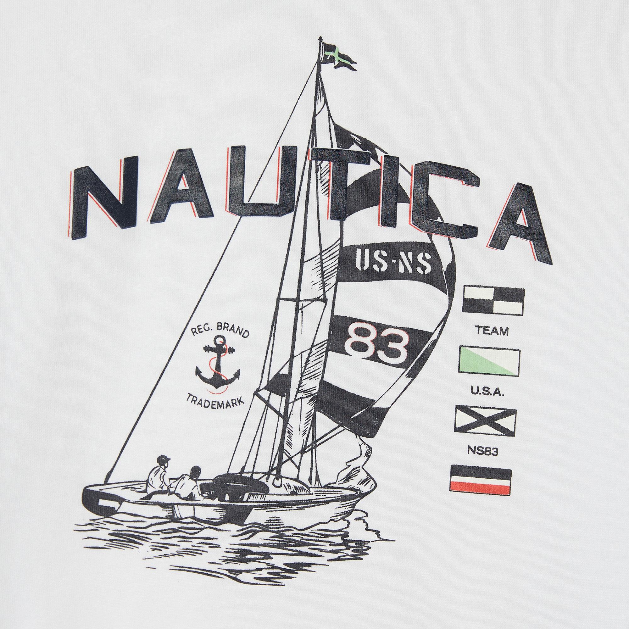 Nautica Erkek Çocuk Beyaz Standart Fit T-Shirt