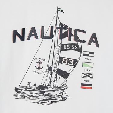  Nautica Erkek Çocuk Beyaz Standart Fit T-Shirt