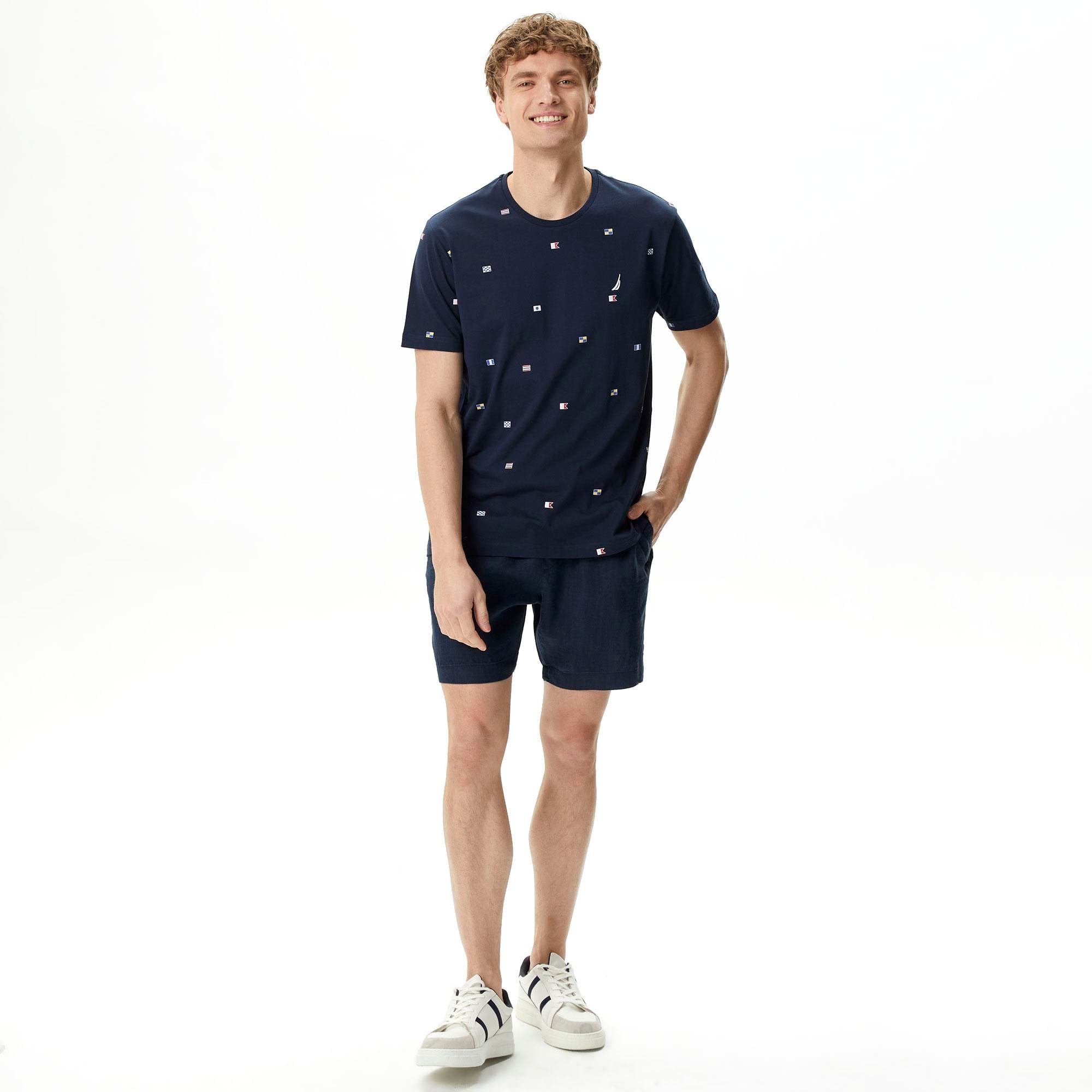 Nautica Erkek Lacivert Standart Fit T-Shirt