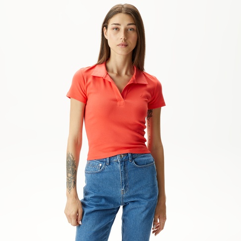  Nautica Kadın Kırmızı Slim Fit Kısa Kollu Polo