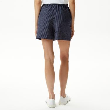  Nautica Kadın Lacivert Relaxed Fit Çizgili Şort