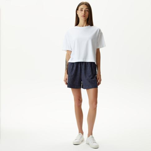  Nautica Kadın Lacivert Relaxed Fit Çizgili Şort