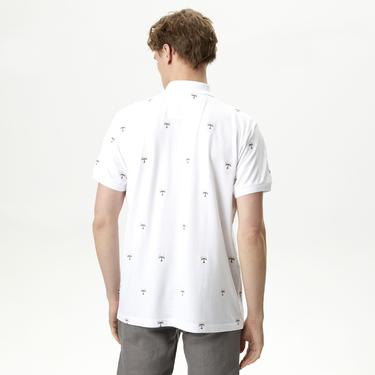  Nautica Erkek Beyaz Classic Fit Kısa Kollu Desenli Polo