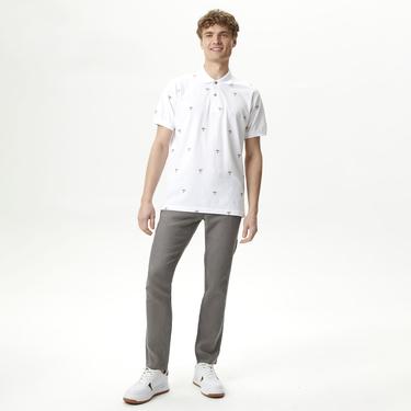  Nautica Erkek Beyaz Classic Fit Kısa Kollu Desenli Polo