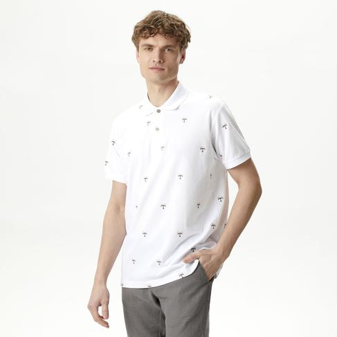 Nautica Erkek Beyaz Classic Fit Kısa Kollu Desenli Polo