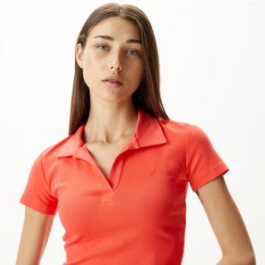  Nautica Kadın Kırmızı Slim Fit Kısa Kollu Polo