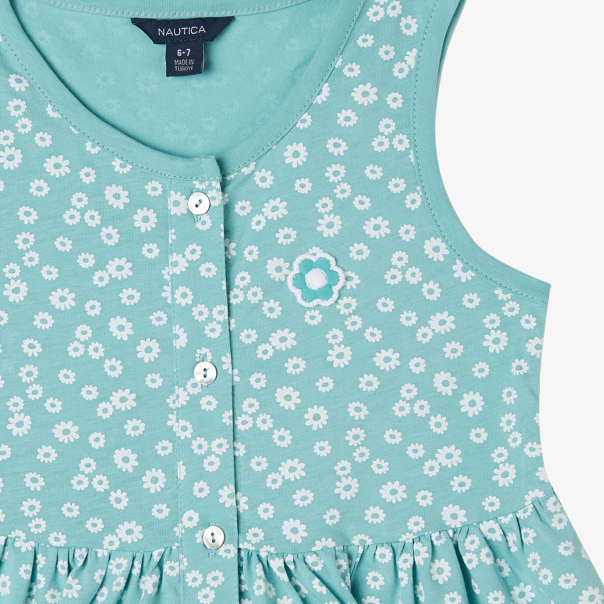 Nautica Kız Çocuk Mavi Baskılı Elbise