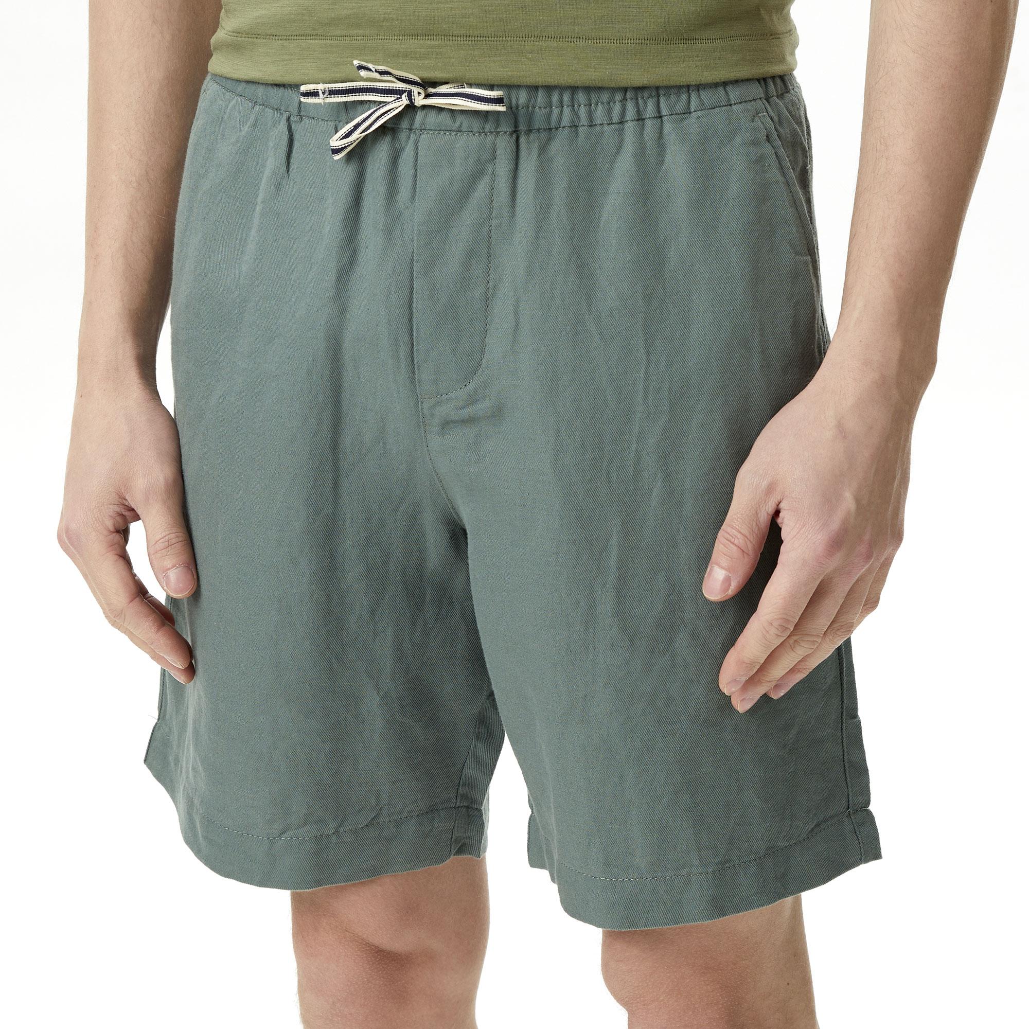 Nautica Erkek Yeşil Classic Fit Keten Bermuda Şort