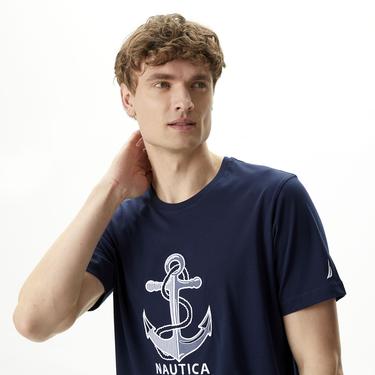  Nautica Erkek Lacivert Standart Fit T-Shirt