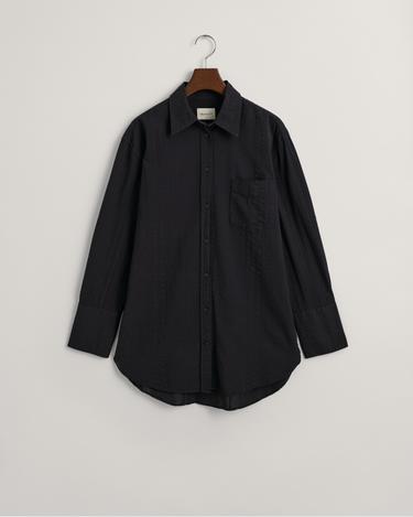  GANT Kadın Siyah Relaxed Fit Klasik Yaka Gömlek