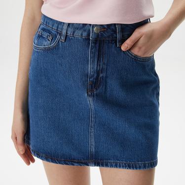  Kadın Denim Mavi Etek
