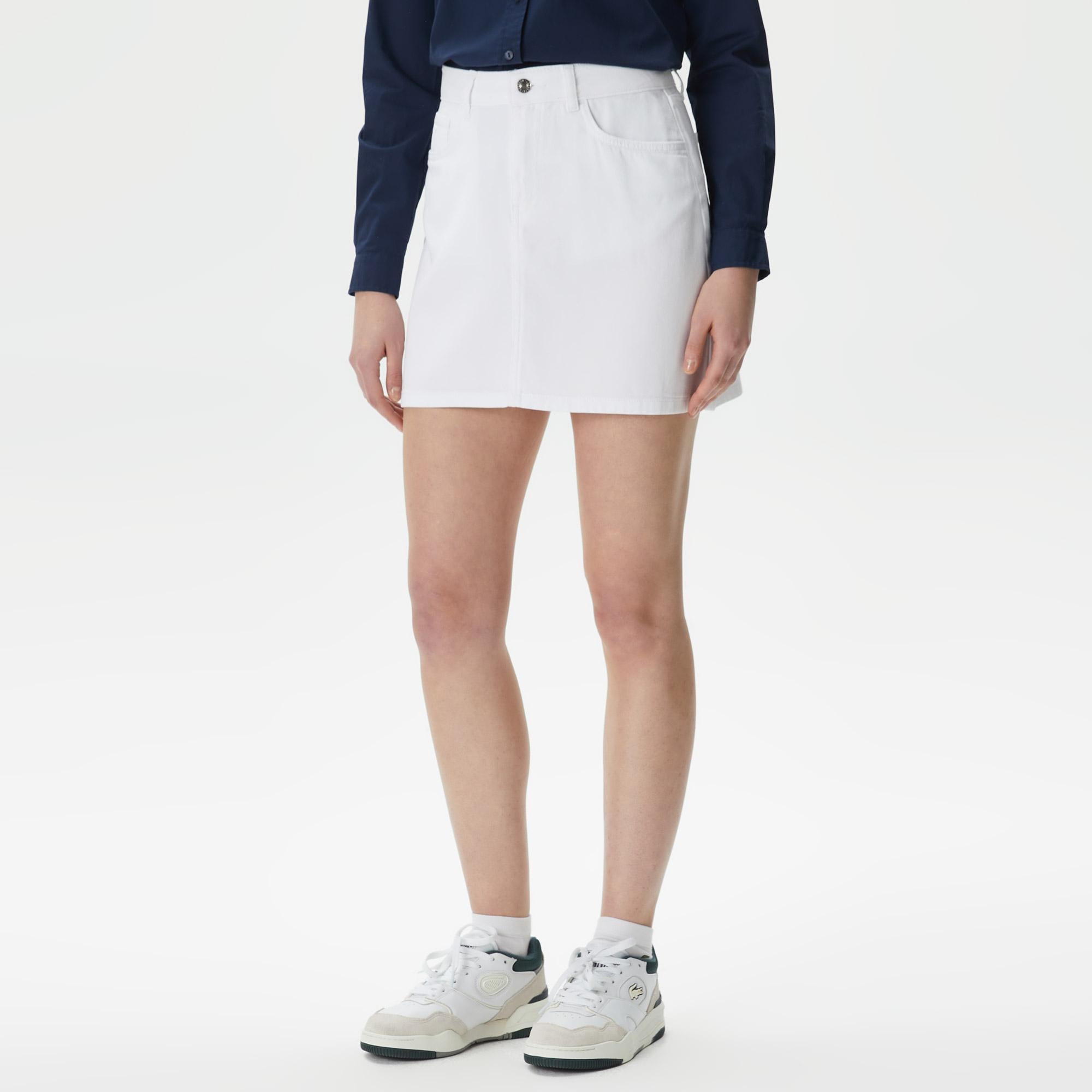 Lacoste Kadın Regular Fit Beyaz Etek