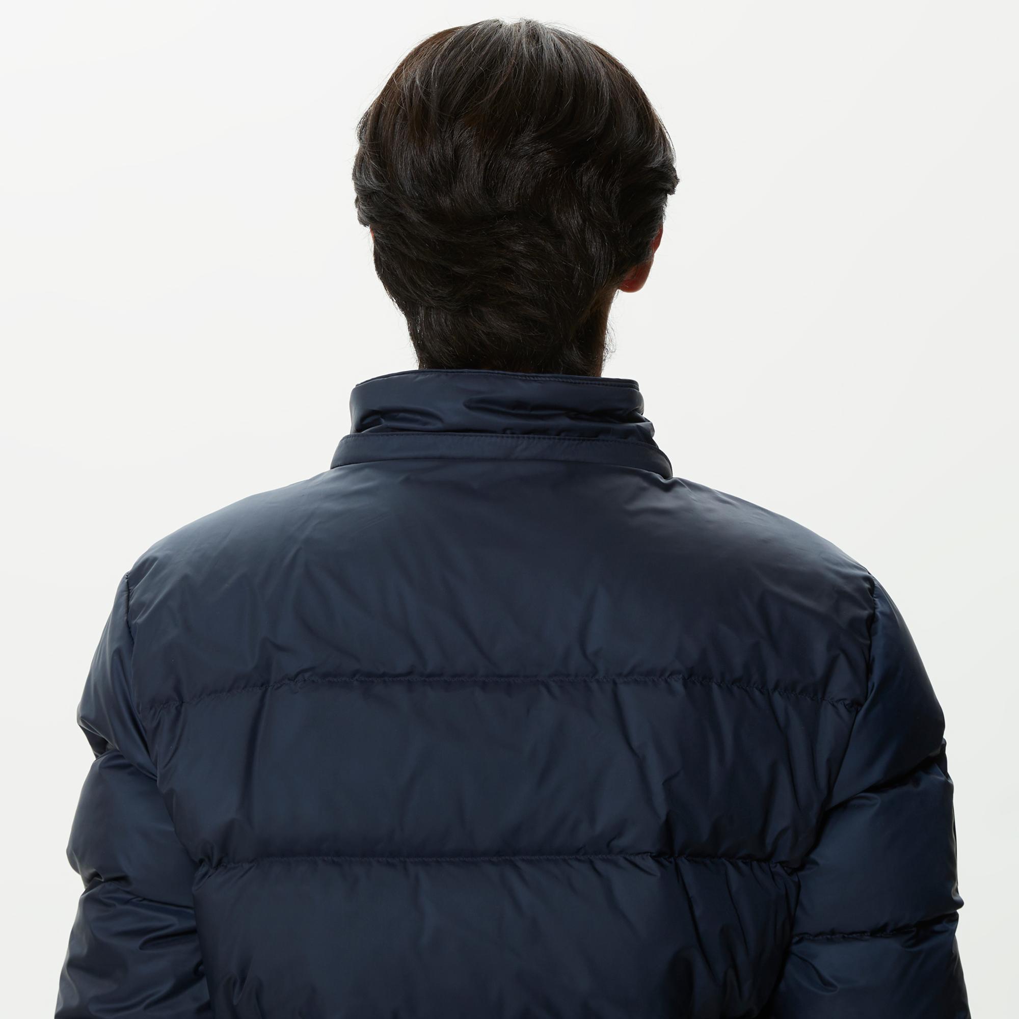 Lacoste Erkek Kapüşonlu Kapitone Lacivert Mont