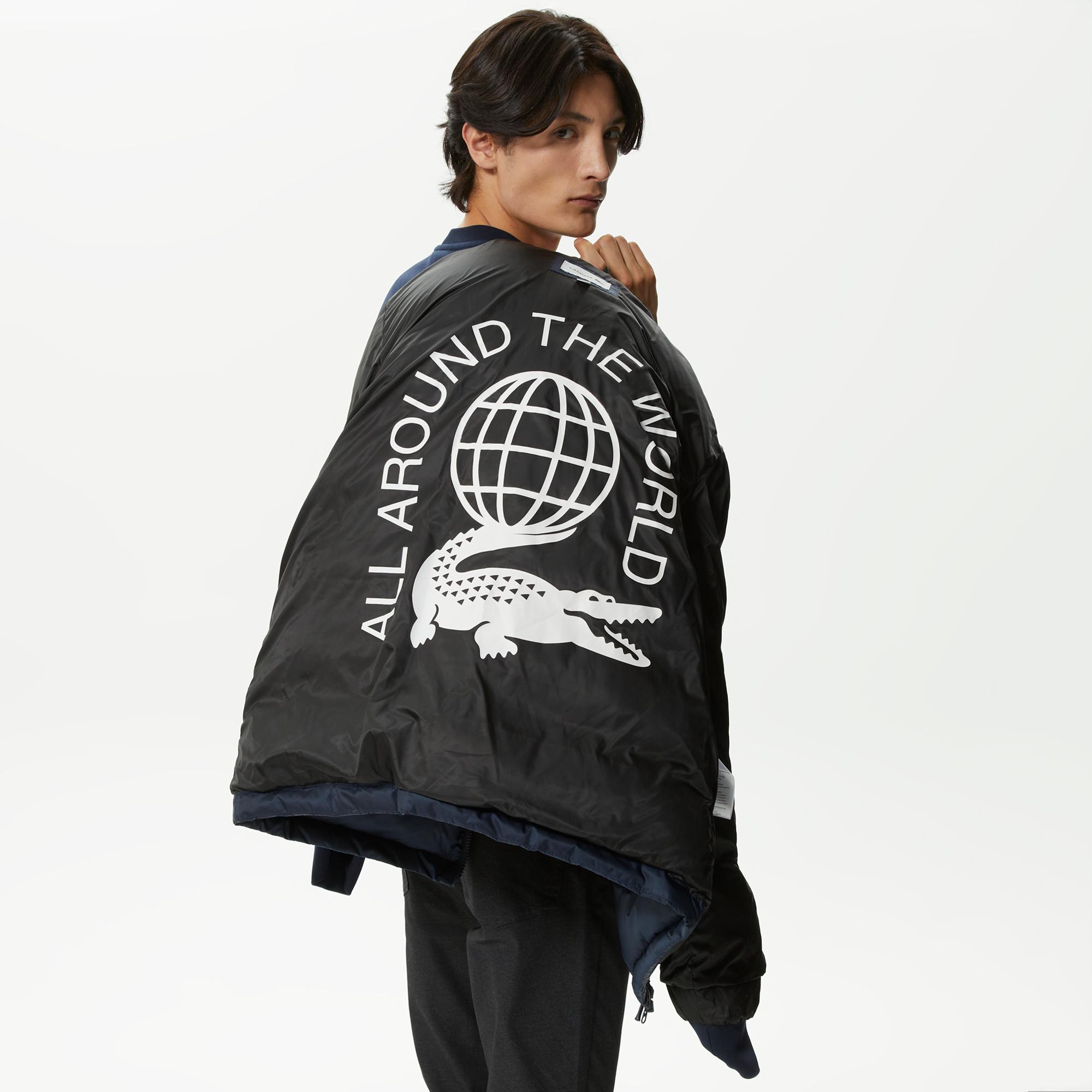 Lacoste Erkek Kapüşonlu Kapitone Lacivert Mont