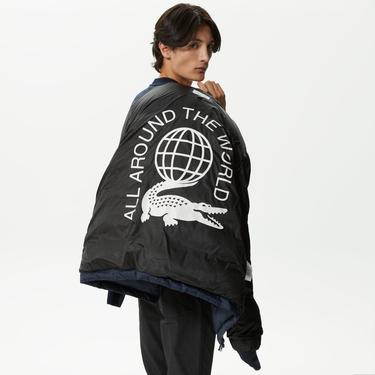  Lacoste Erkek Kapüşonlu Kapitone Lacivert Mont