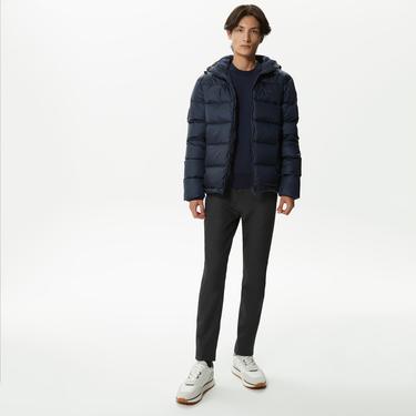  Lacoste Erkek Kapüşonlu Kapitone Lacivert Mont