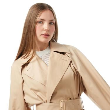  Calvin Klein Cut Out Shoulder Trench Kahverengi Kadın Mont