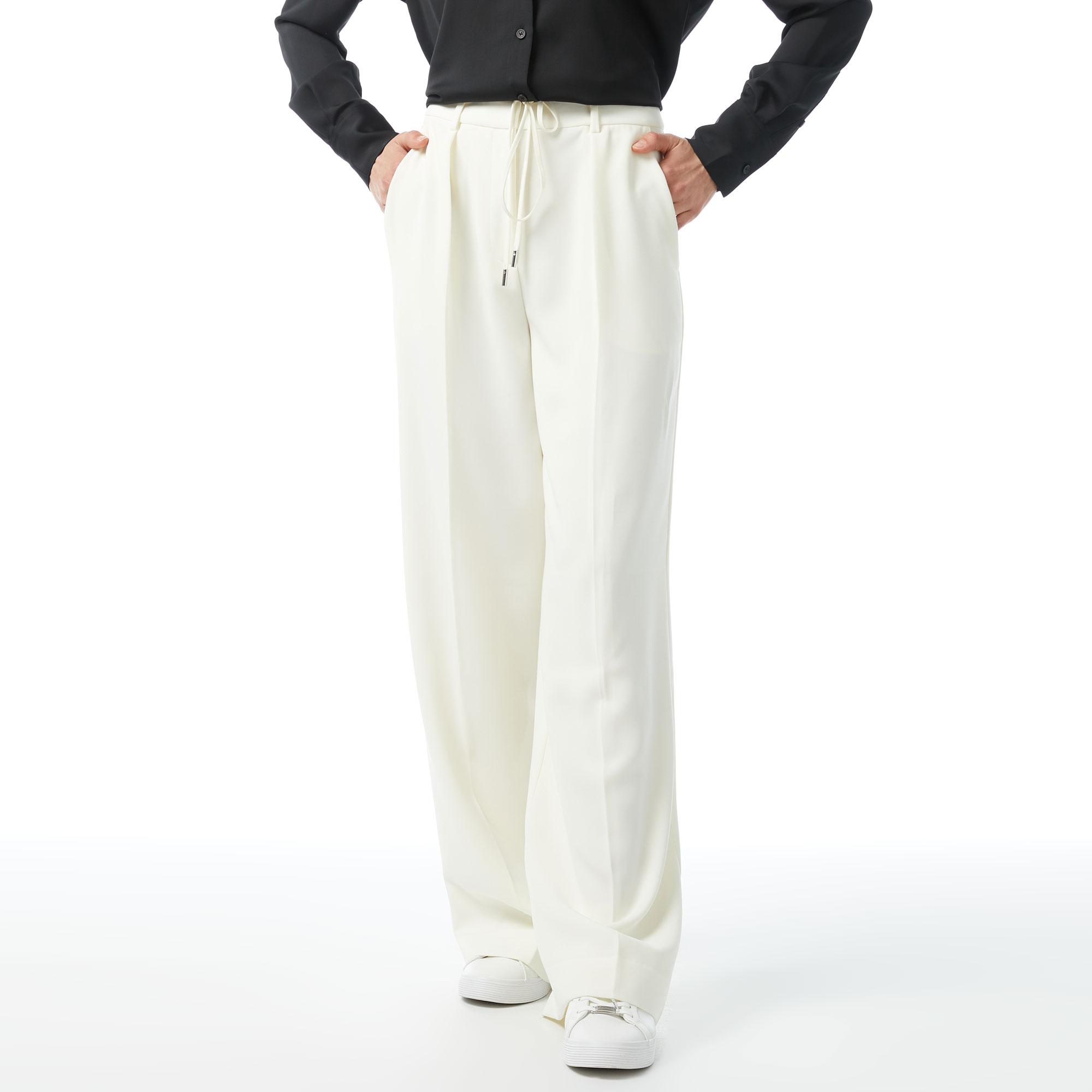 Calvin Klein Premium Essentials Kadın Beyaz Pantolon