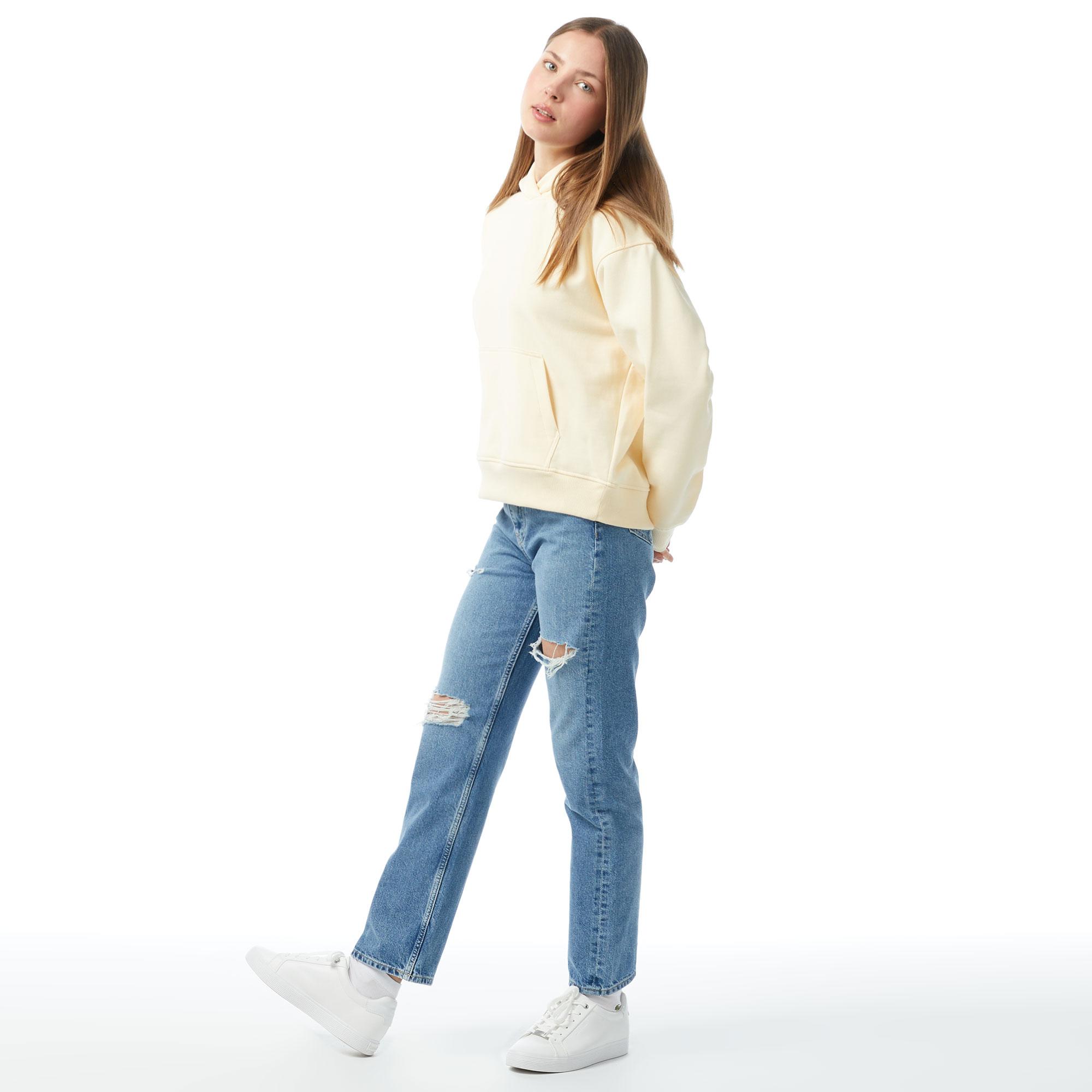 Calvin Klein Jeans Second Skin Kadın Sarı Sweatshirt