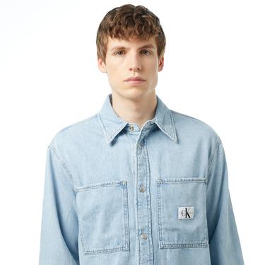  Calvin Klein Jeans Erkek Mavi Gömlek