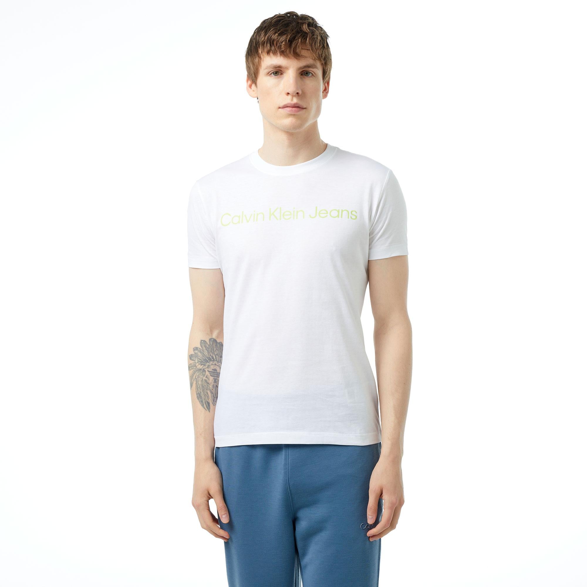 Calvin Klein Jeans Core Essentials Erkek Beyaz T-Shirt