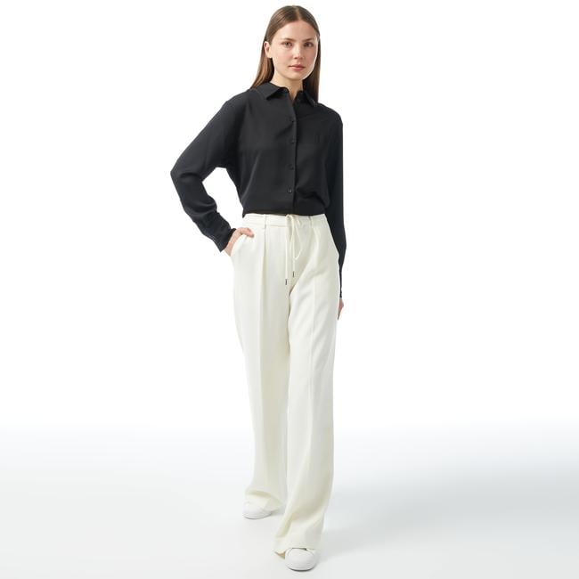  Calvin Klein Premium Essentials Kadın Beyaz Pantolon