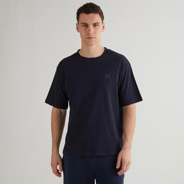  GANT Erkek Lacivert Relaxed Fit Bisiklet Yaka Logolu T-shirt