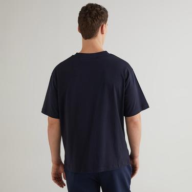  GANT Erkek Lacivert Relaxed Fit Bisiklet Yaka Logolu T-shirt