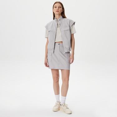  Lacoste House of SuperStep X Lacoste Kadın Gri Etek