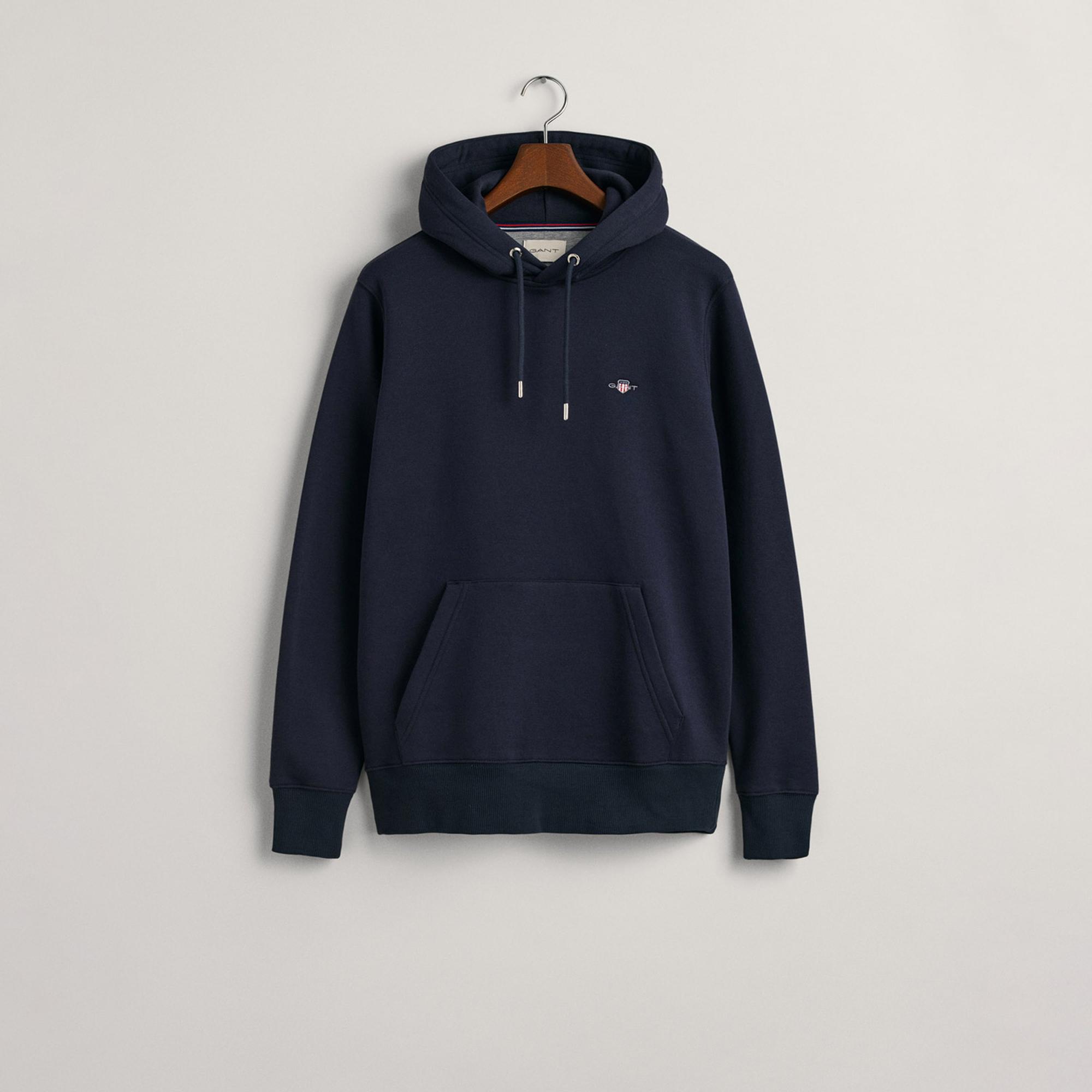 Gant Erkek Lacivert Regular Fit Kapüşonlu Sweatshirt