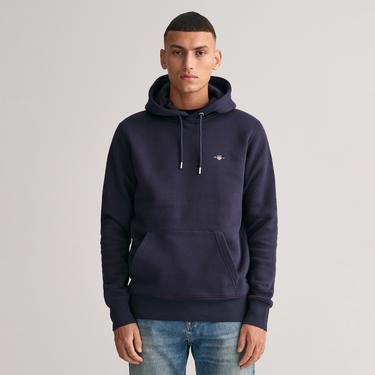  Gant Erkek Lacivert Regular Fit Kapüşonlu Sweatshirt