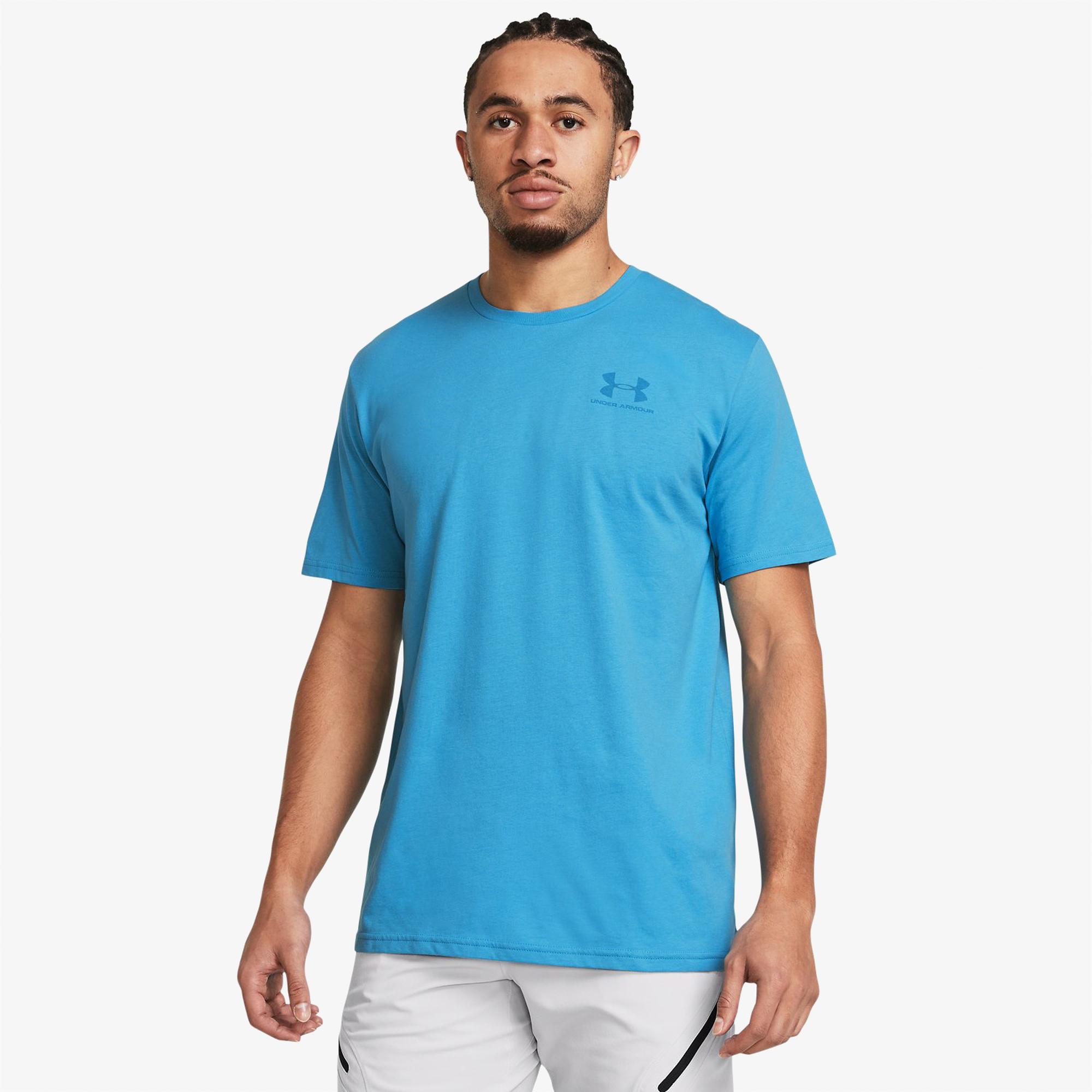 Under Armour Sportstyle Left Chest Erkek Mavi Günlük T-Shirt