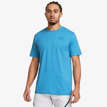  Under Armour Sportstyle Left Chest Erkek Mavi Günlük T-Shirt