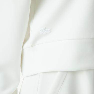  Kadın Relaxed Fit Kapüşonlu Baskılı Beyaz Sweatshirt