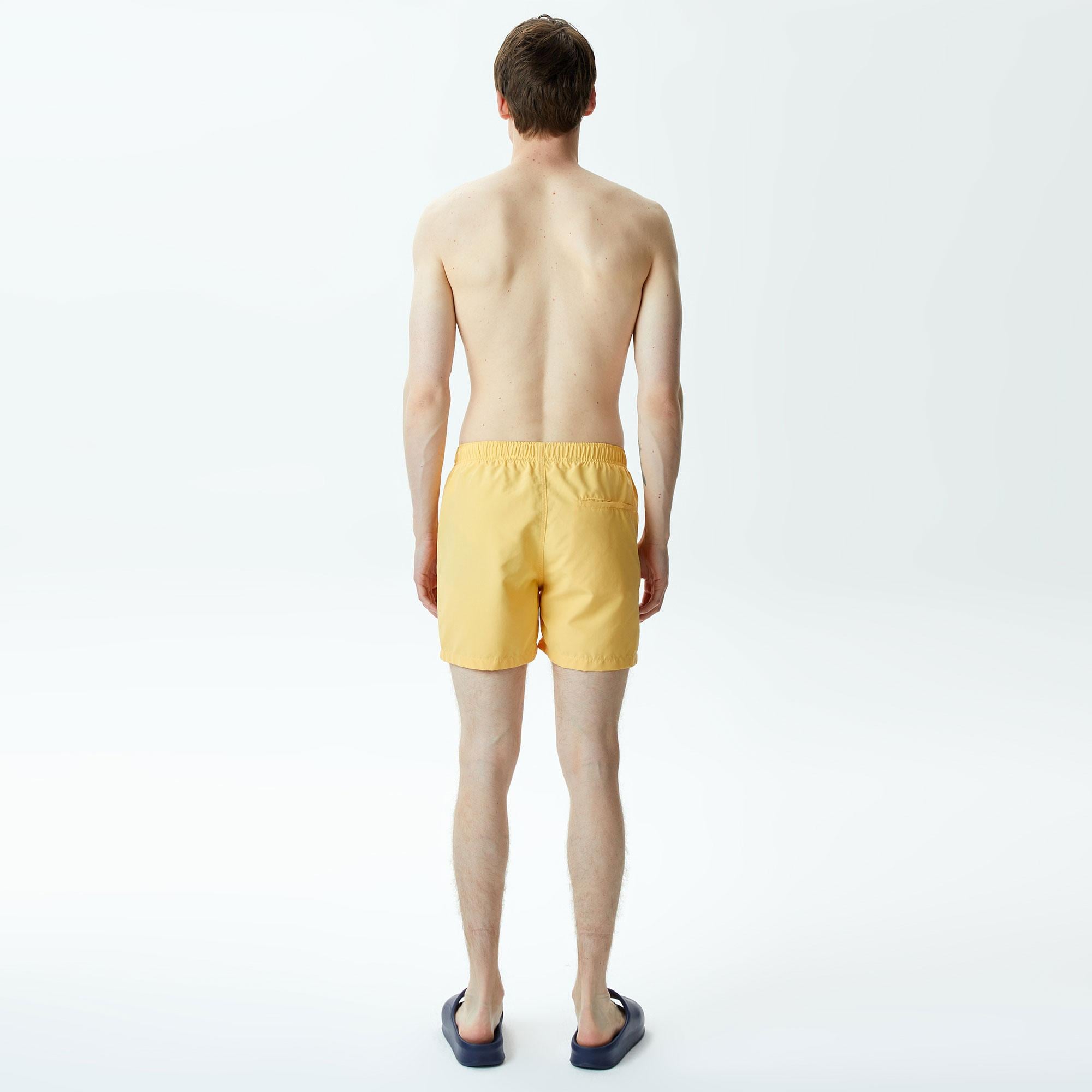 Erkek Desenli Sarı Mayo Şort