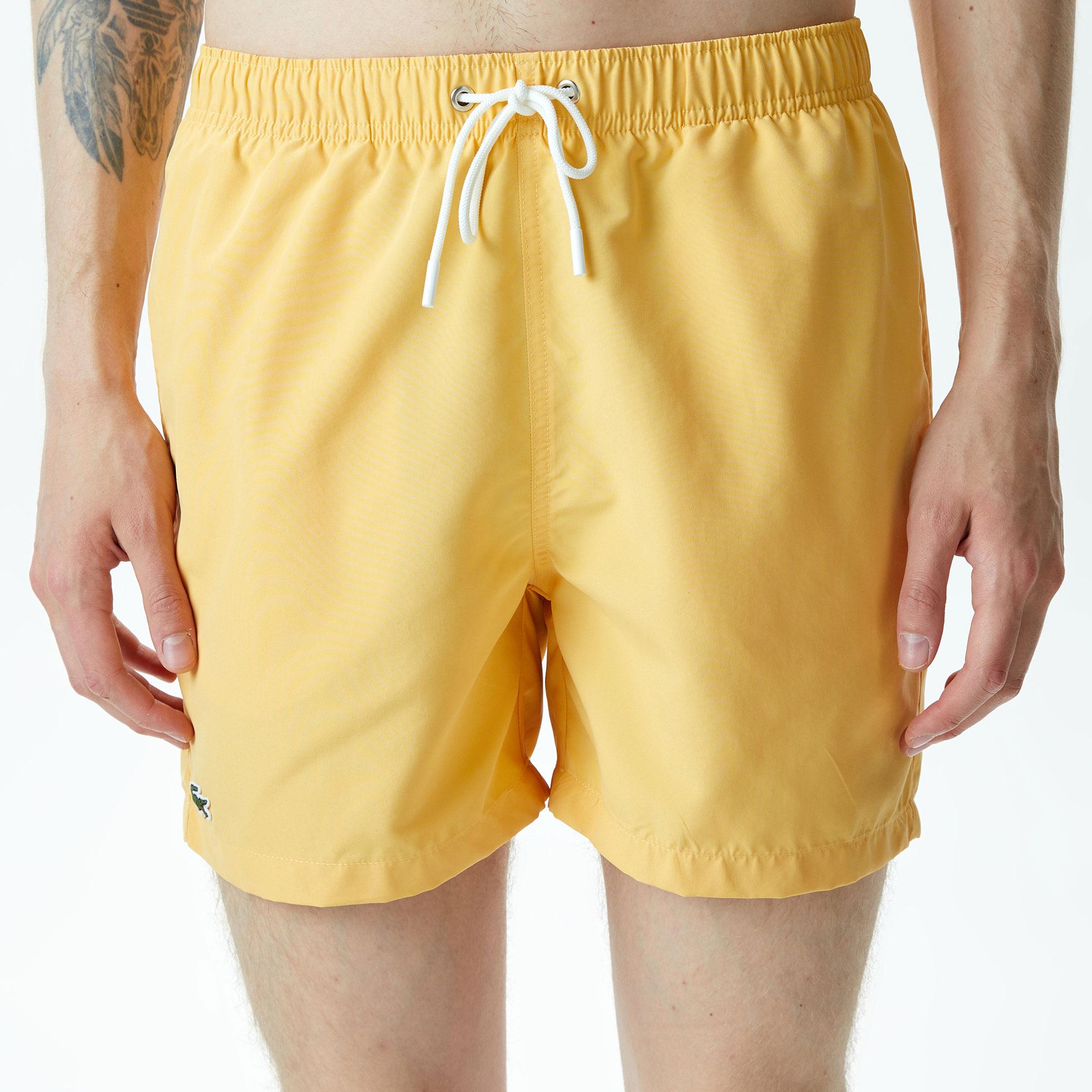 Erkek Desenli Sarı Mayo Şort