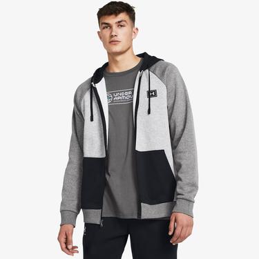  Under Armour Rival Fleece Erkek Gri Fermuarlı Eşofman Üstü