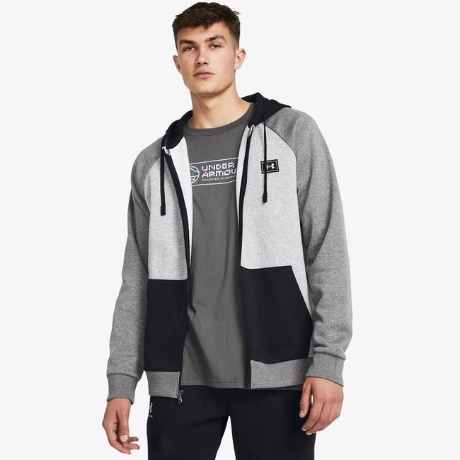  Under Armour Rival Fleece Erkek Gri Fermuarlı Eşofman Üstü