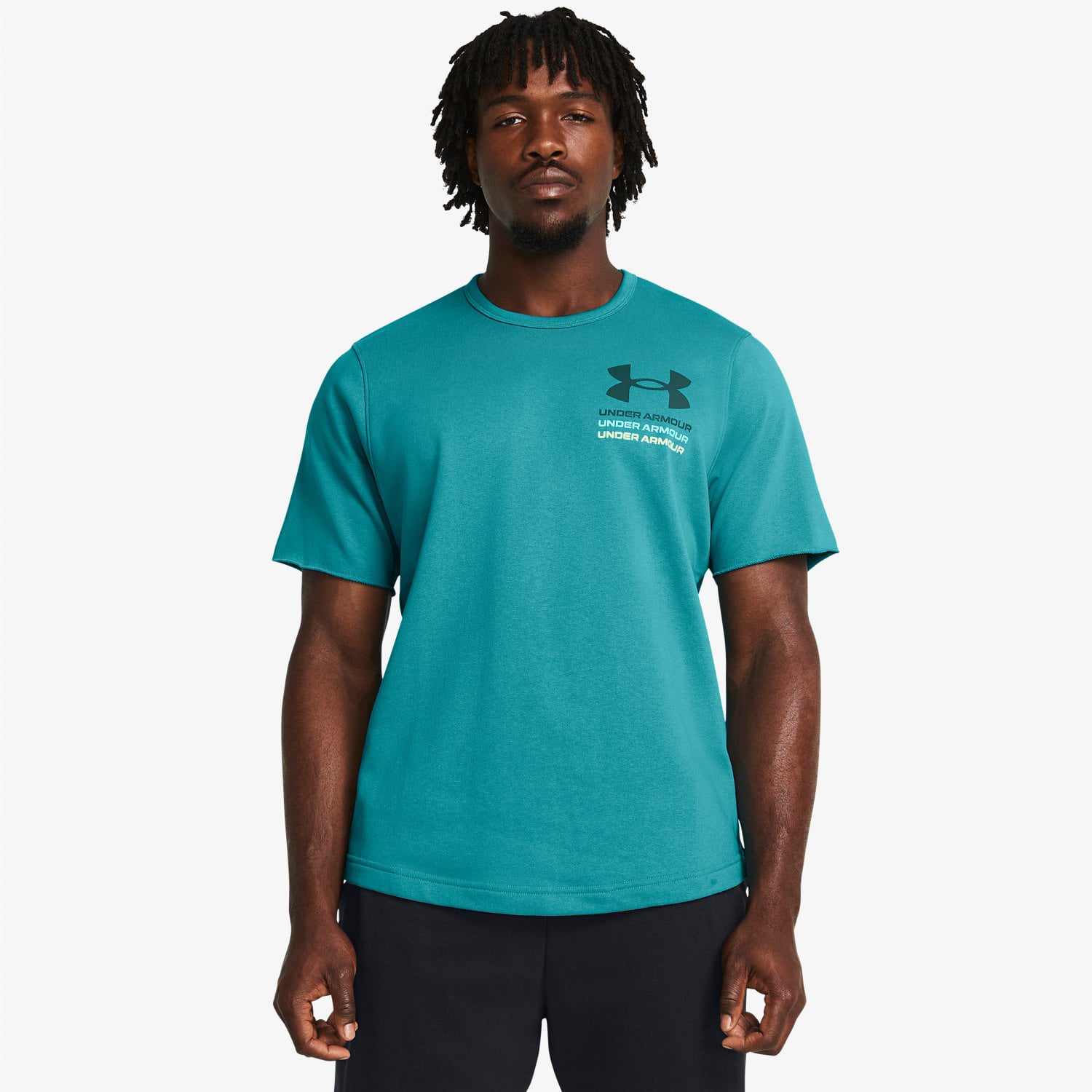  Under Armour Rival Terry Erkek Yeşil Günlük Antrenman T-Shirt