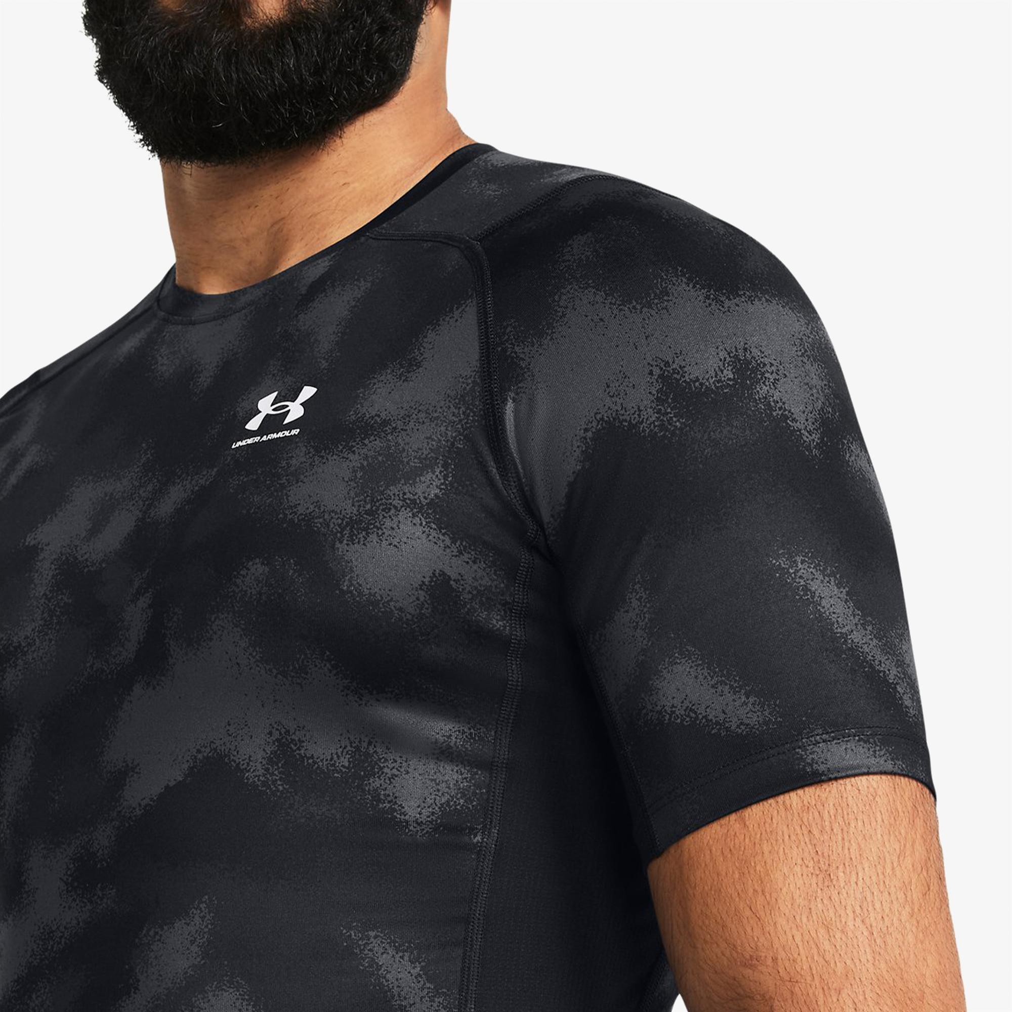 Under Armour HeatGear® Armour Baskılı Erkek Siyah Günlük Antrenman T-Shirt