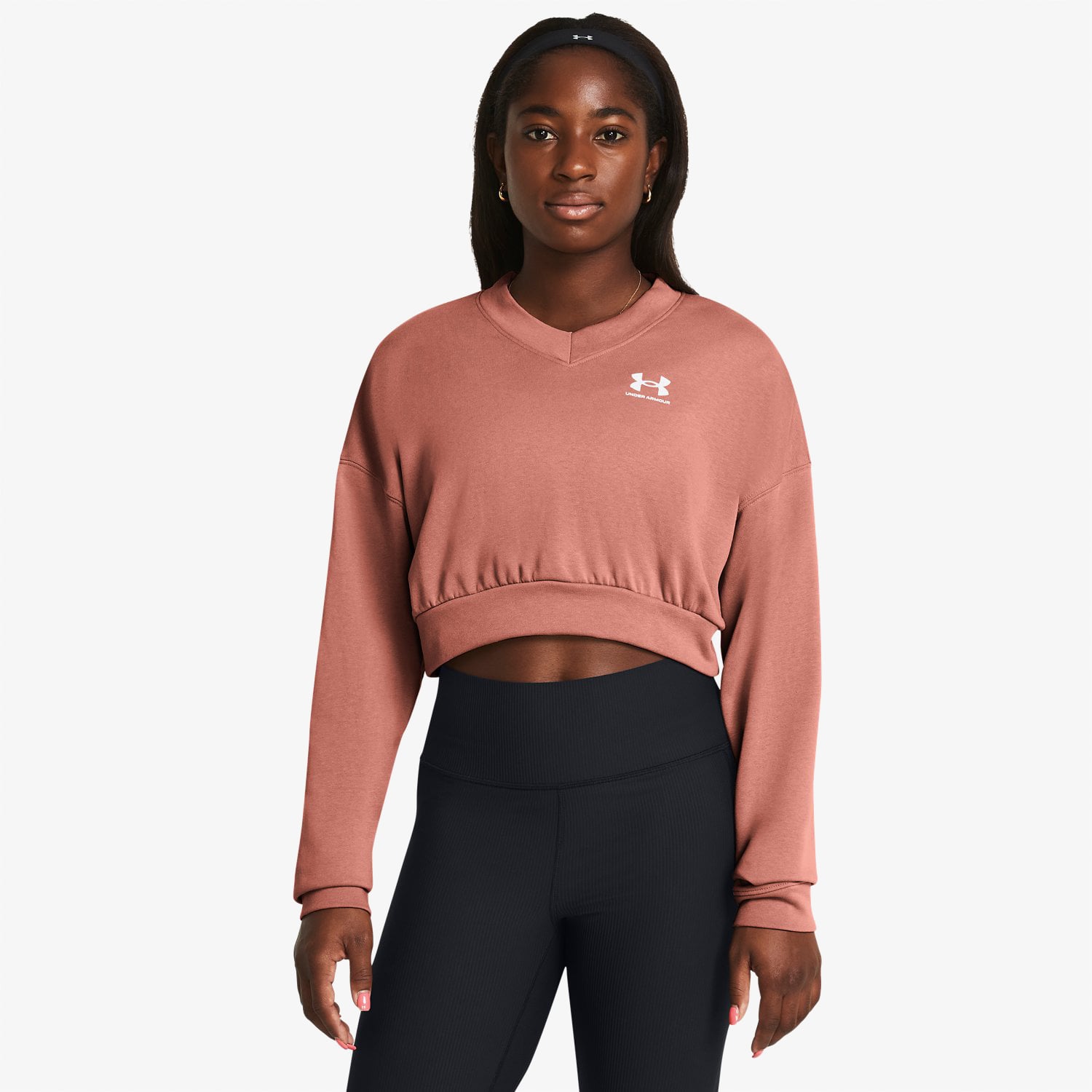  Under Armour Rival Terry Kadın Pembe Günlük Günlük Sweatshirt