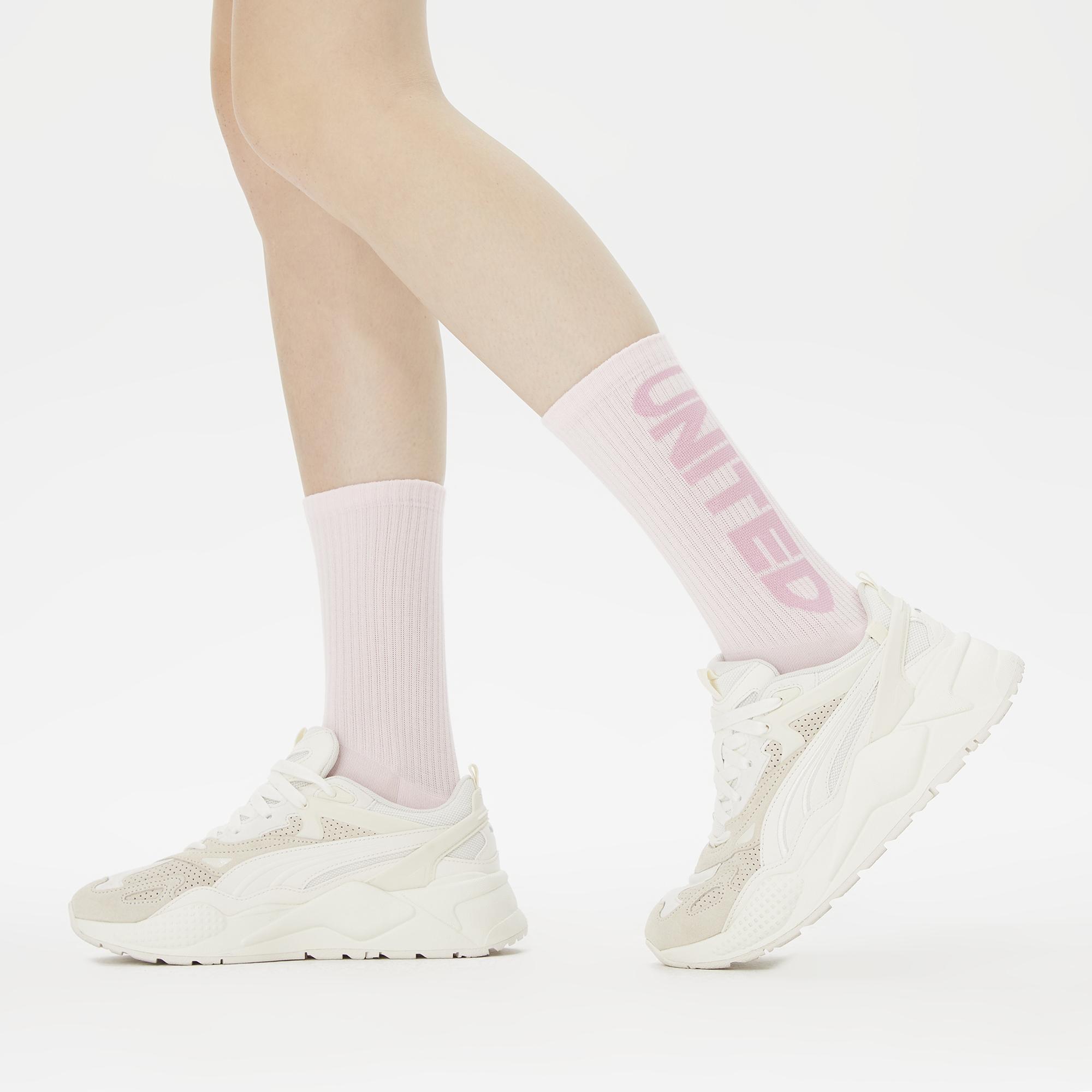 UNITED4 Kadın Sarı/Pembe/Mor 3lü Çorap