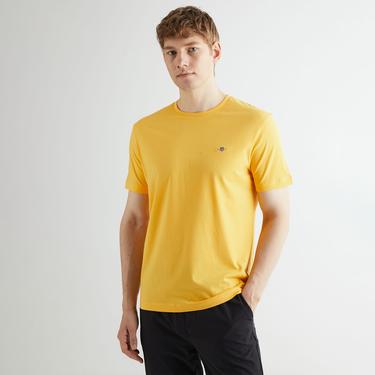  GANT Erkek Sarı Regular Fit Bisiklet Yaka T-Shirt