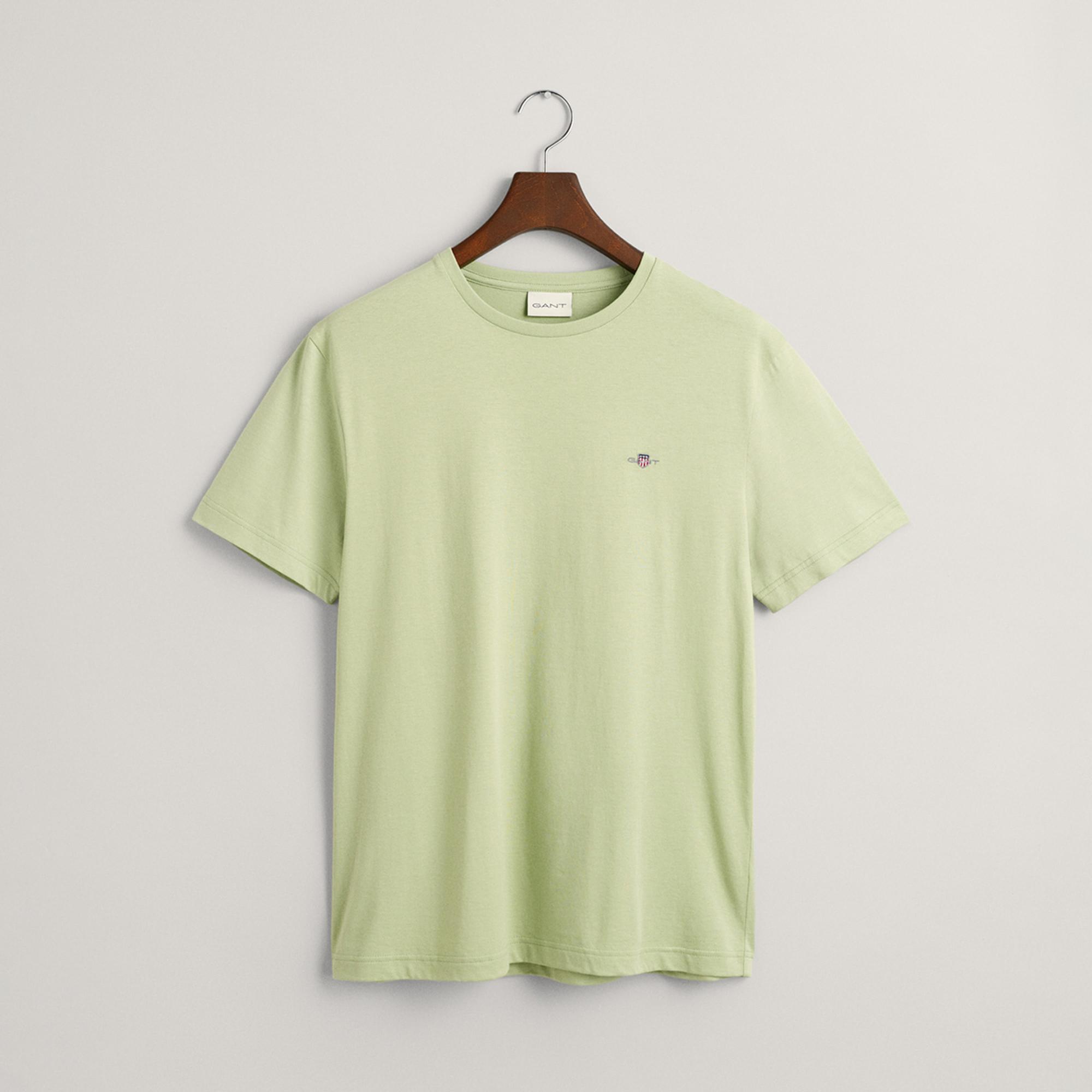 GANT Erkek Yeşil Regular Fit Bisiklet Yaka T-Shirt