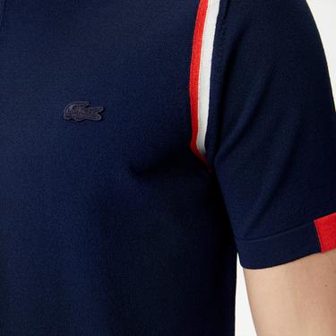  Erkek Regular Fit Polo Yaka Renk Bloklu Lacivert Triko