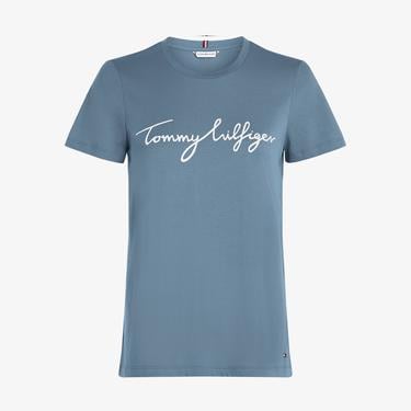  Tommy Hilfiger Kadın Mavi T-Shirt