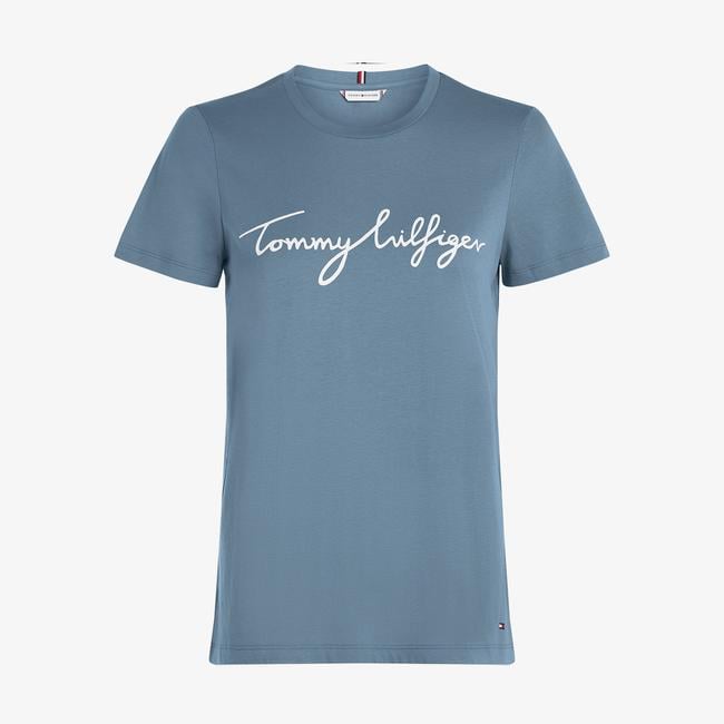  Tommy Hilfiger Kadın Mavi T-Shirt