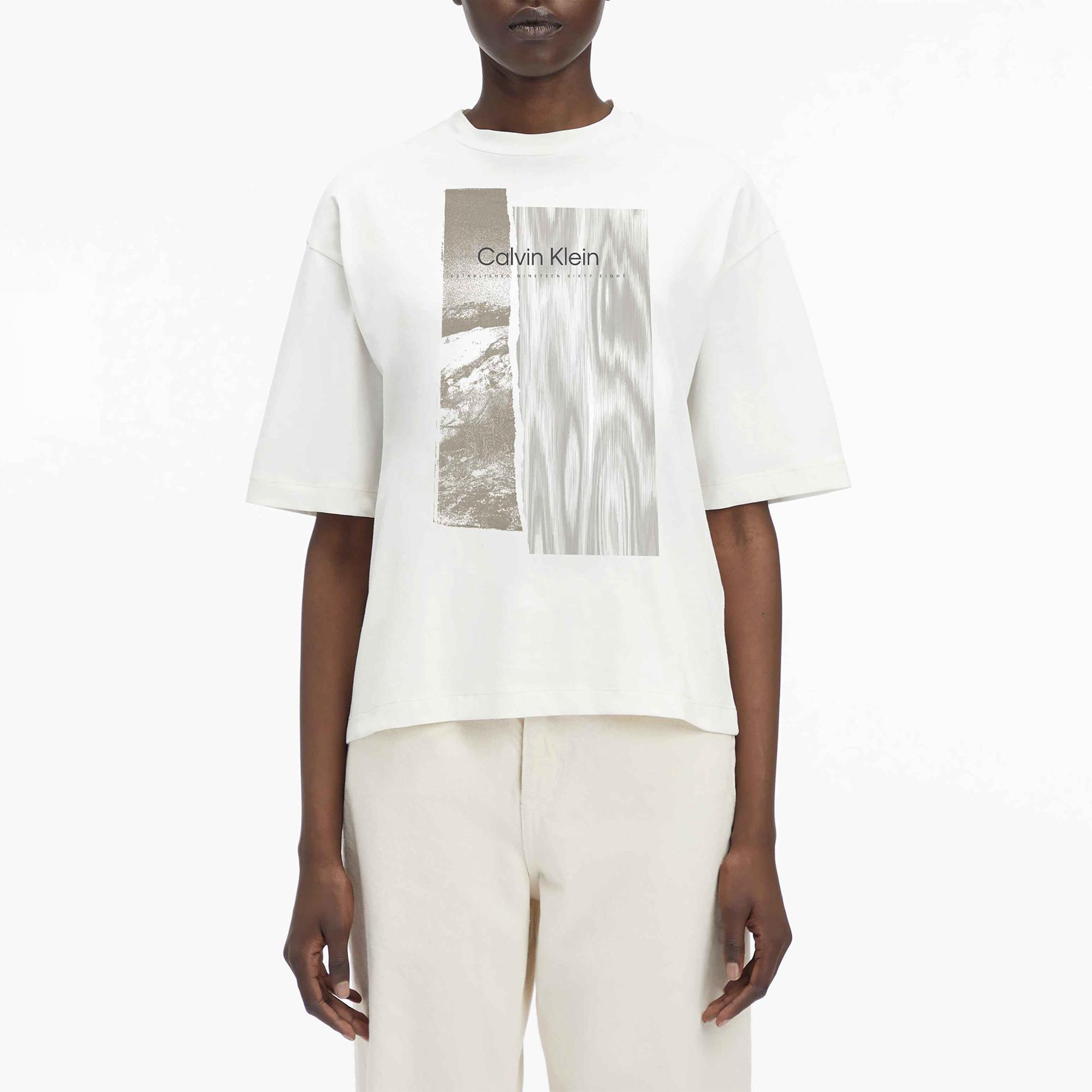 Calvin Klein Elevated Daywear Kadın Gri T-Shirt