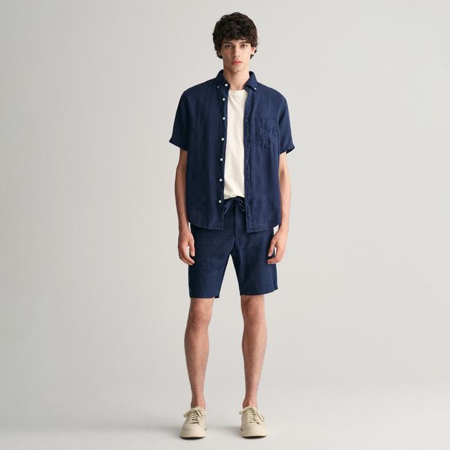  GANT Erkek Lacivert Relaxed Fit Keten Şort